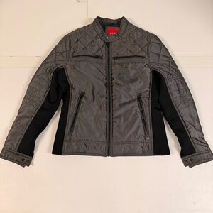GUESS Men’s Quilted Zip-Up Jacket Gray Black Size Small